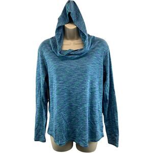 Columbia Womens Blue Lightweight Hoodie XL Long Sleeve Shirt Activewear Stretch